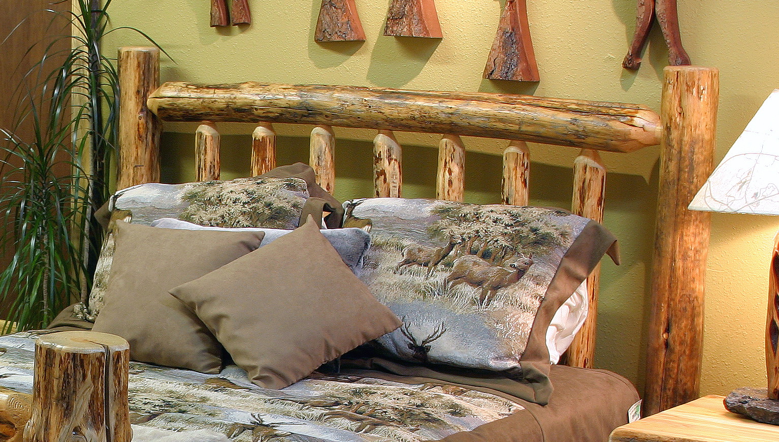 Northwest Handmade Furniture Rustic Straight Log Headboard